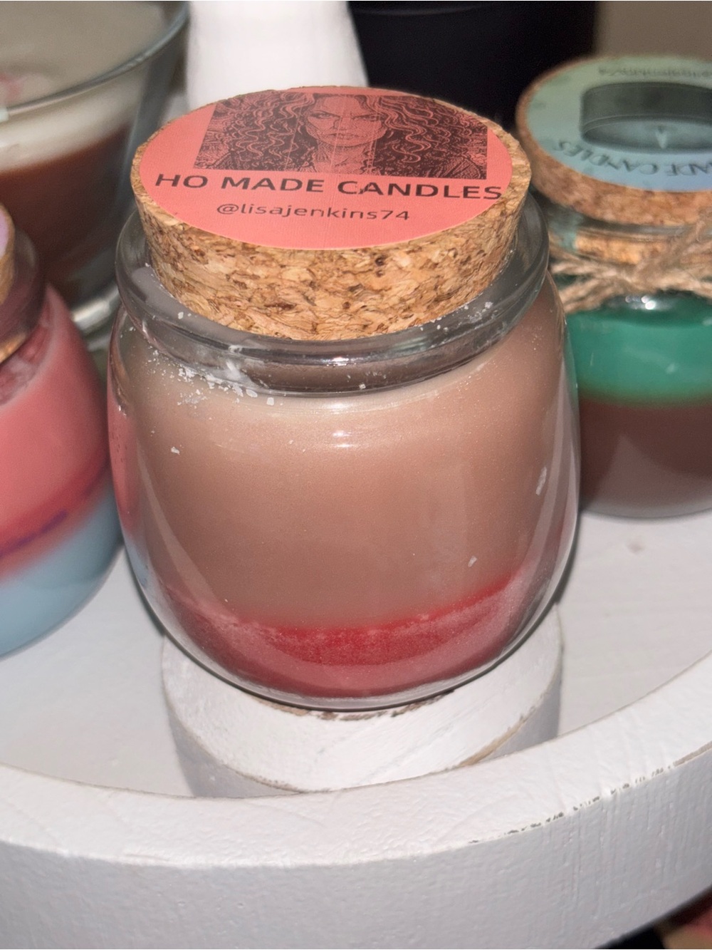 Peaches and cream Handmade Layered Scented Candle -